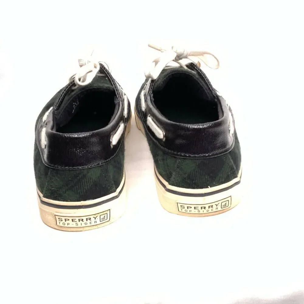 Sperry Top Sider Women's Plaid Boat Shoe Blue Green Size 8M